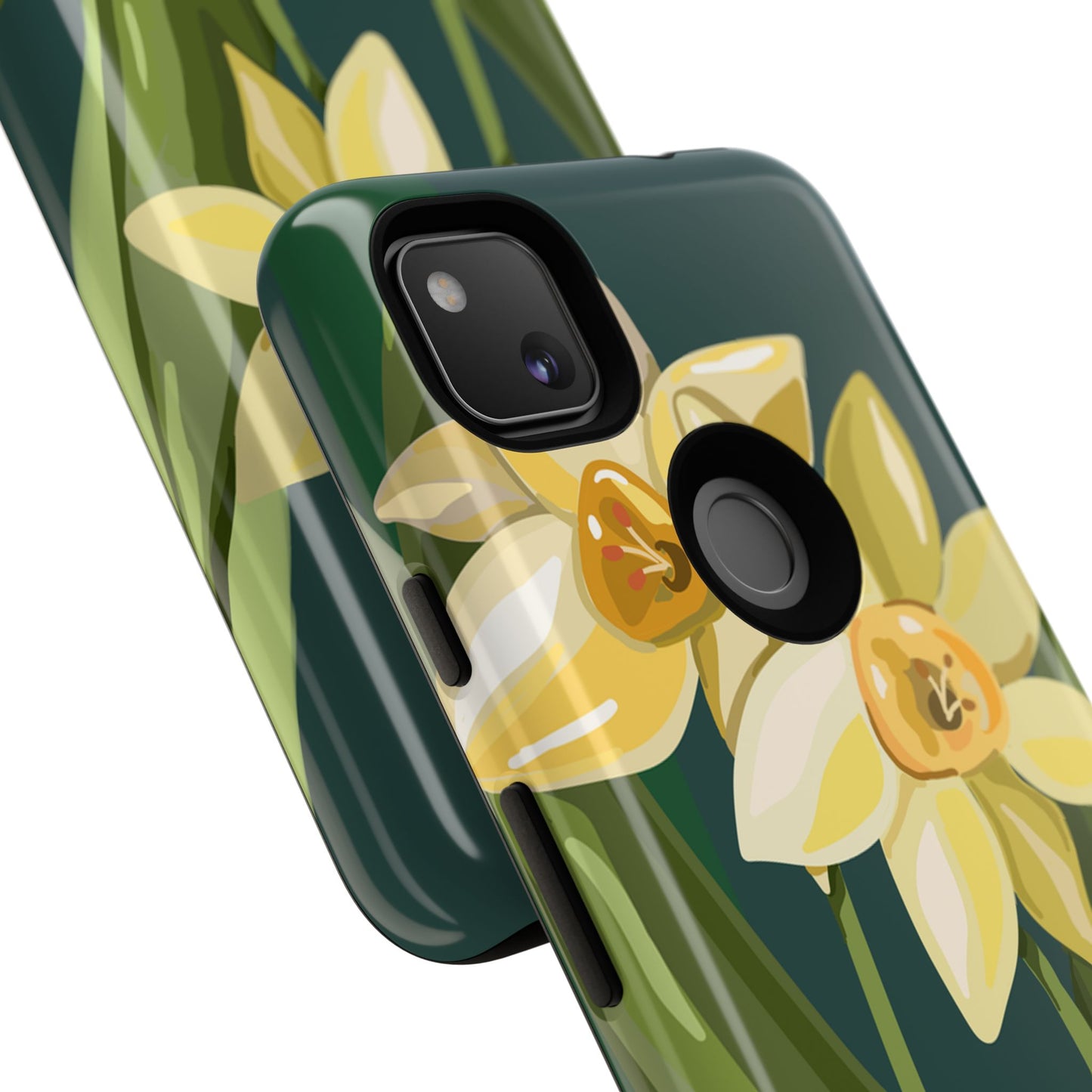 Floral Phone Case - Yellow Daffodil Design, Tough Phone Cover, Spring Decor, Floral Gift, Nature-Inspired Accessories