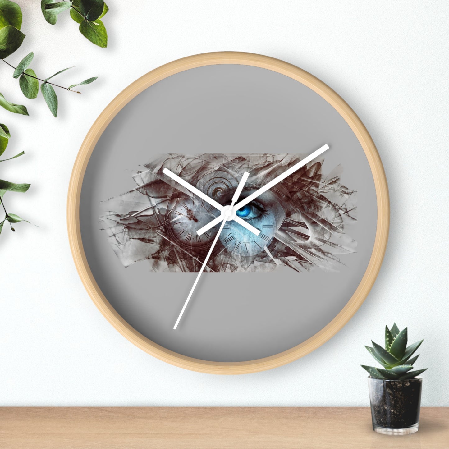 Rustic Eye Art Wall Clock, Unique Home Decor, Gift for Art Lovers