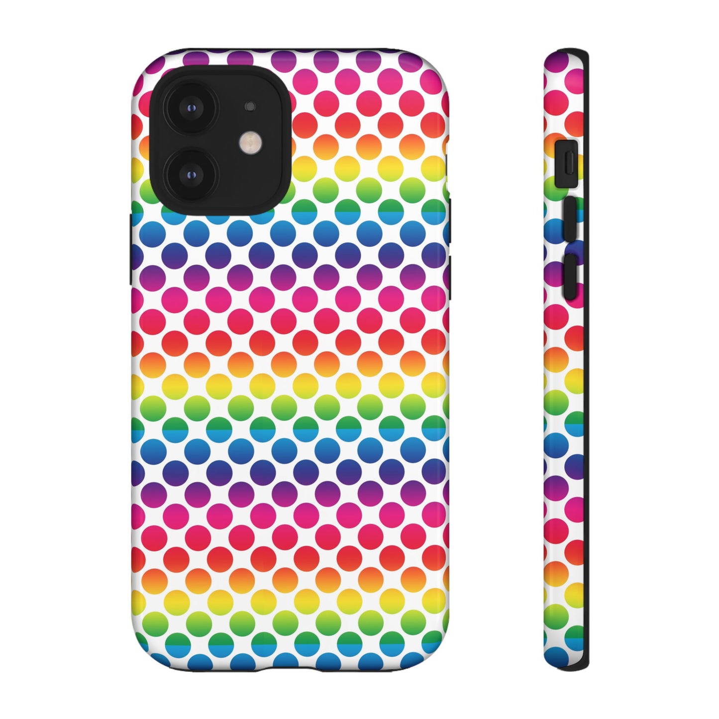 Rainbow Dot Phone Case, Colorful Phone Cover, Fun Phone Accessory, Gift for Friends, Trendy Mobile Case
