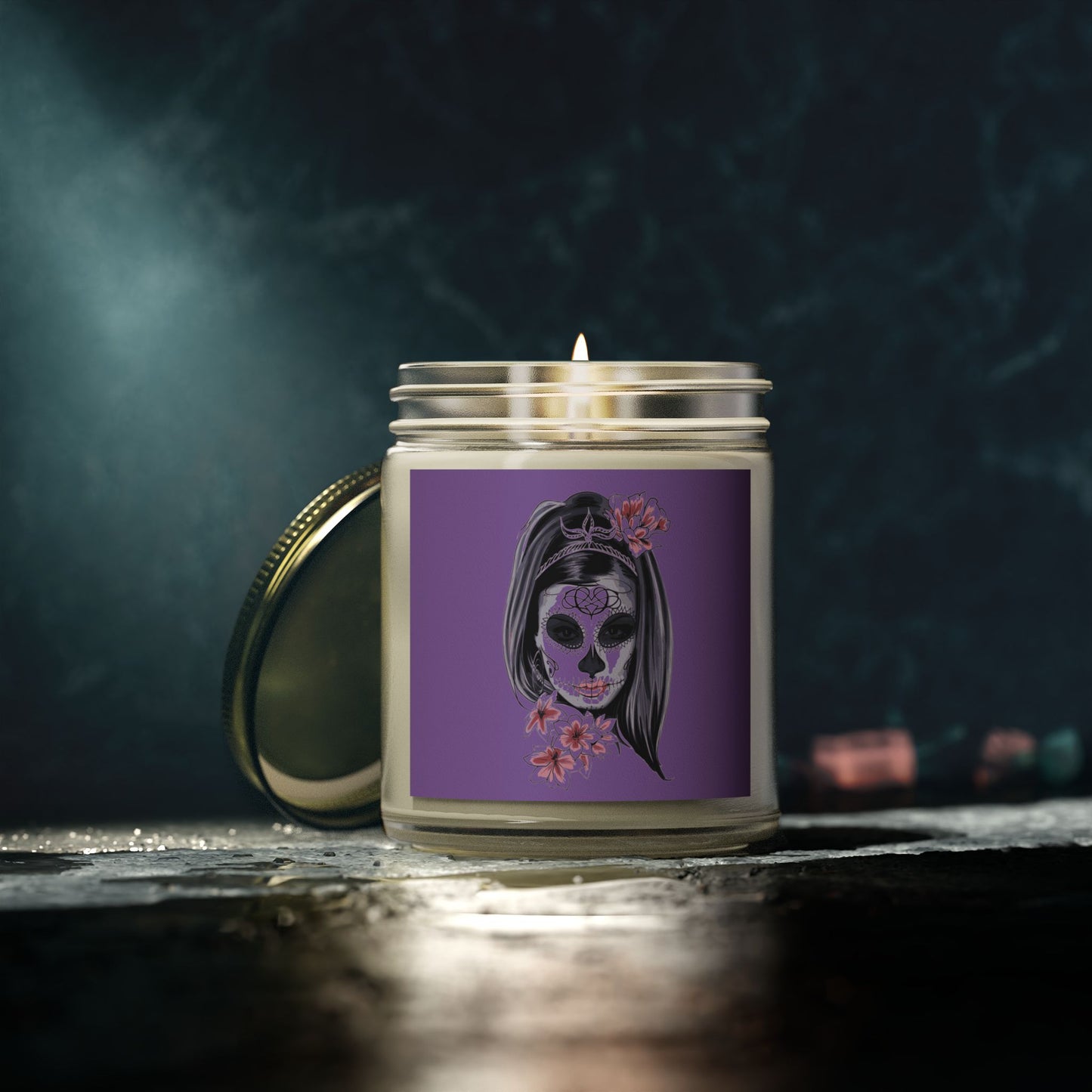 Day of the Dead Scented Candles, Coconut Apricot Wax, Spider Web Decor, Cozy Home Fragrance, Fall Decor, Gift for October