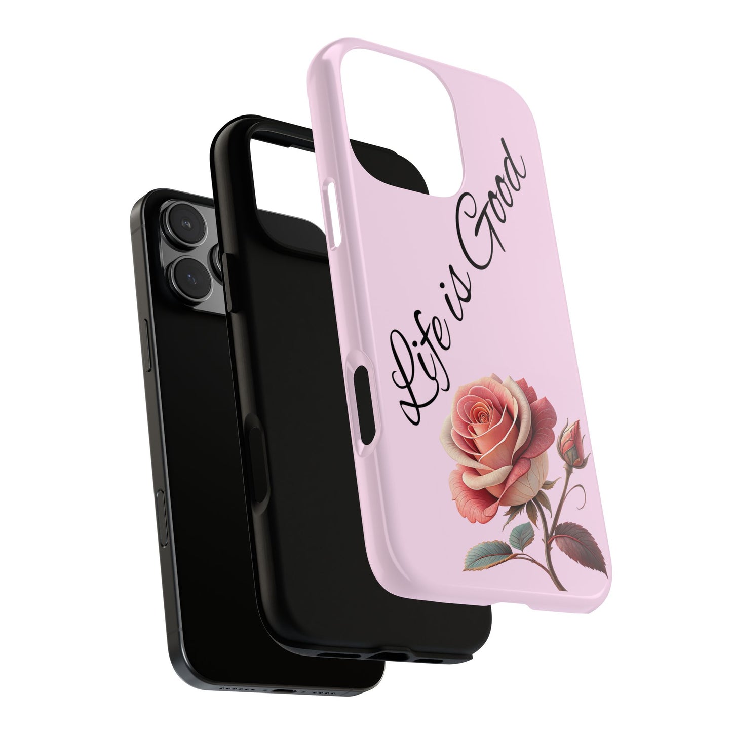 Roses & Positivity Phone Case - Floral Design, Life is Good, Tough Cases for Everyday Wear, Gift for Friends, Mother's Day, Spring [...]