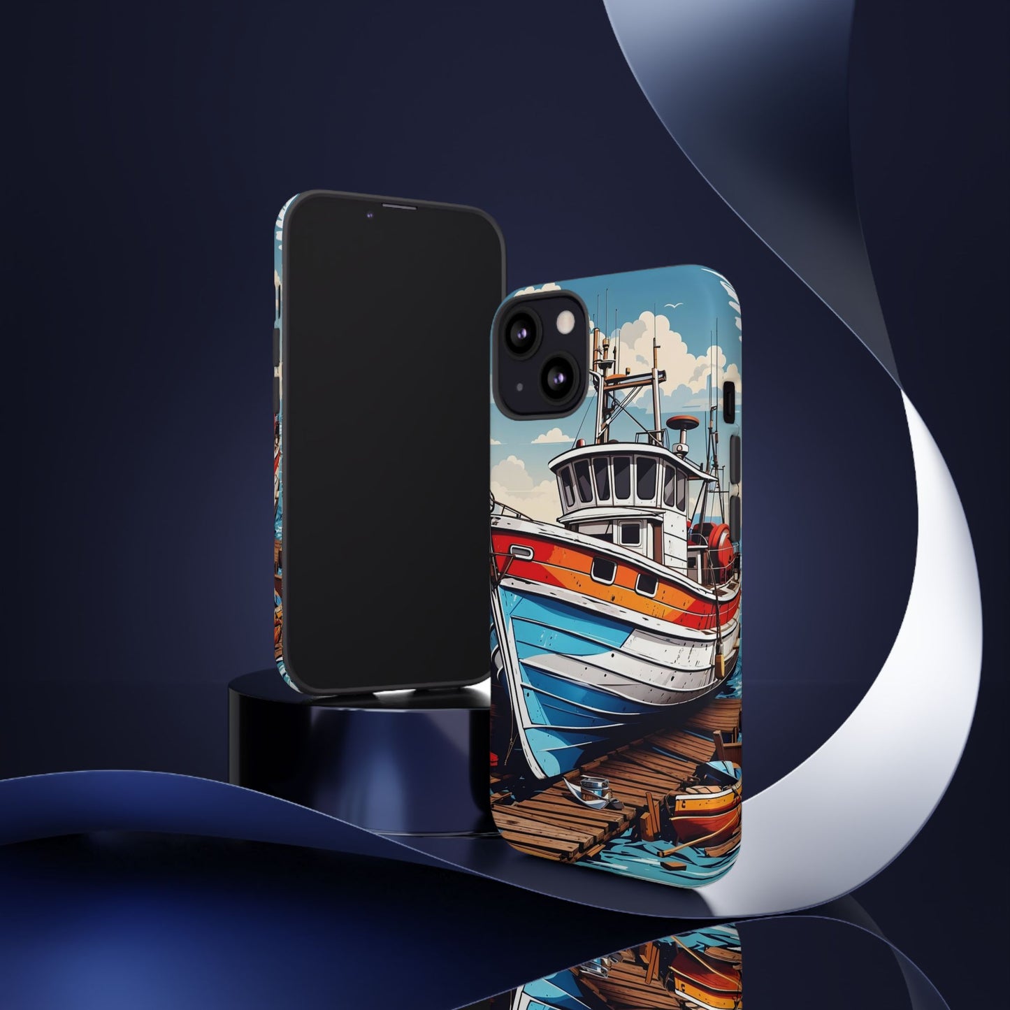 Colorful Fishing Boat Phone Case | Nautical Gift, Marine Design, Coastal Aesthetic, Summer Vibes, Sea Lover's Accessory