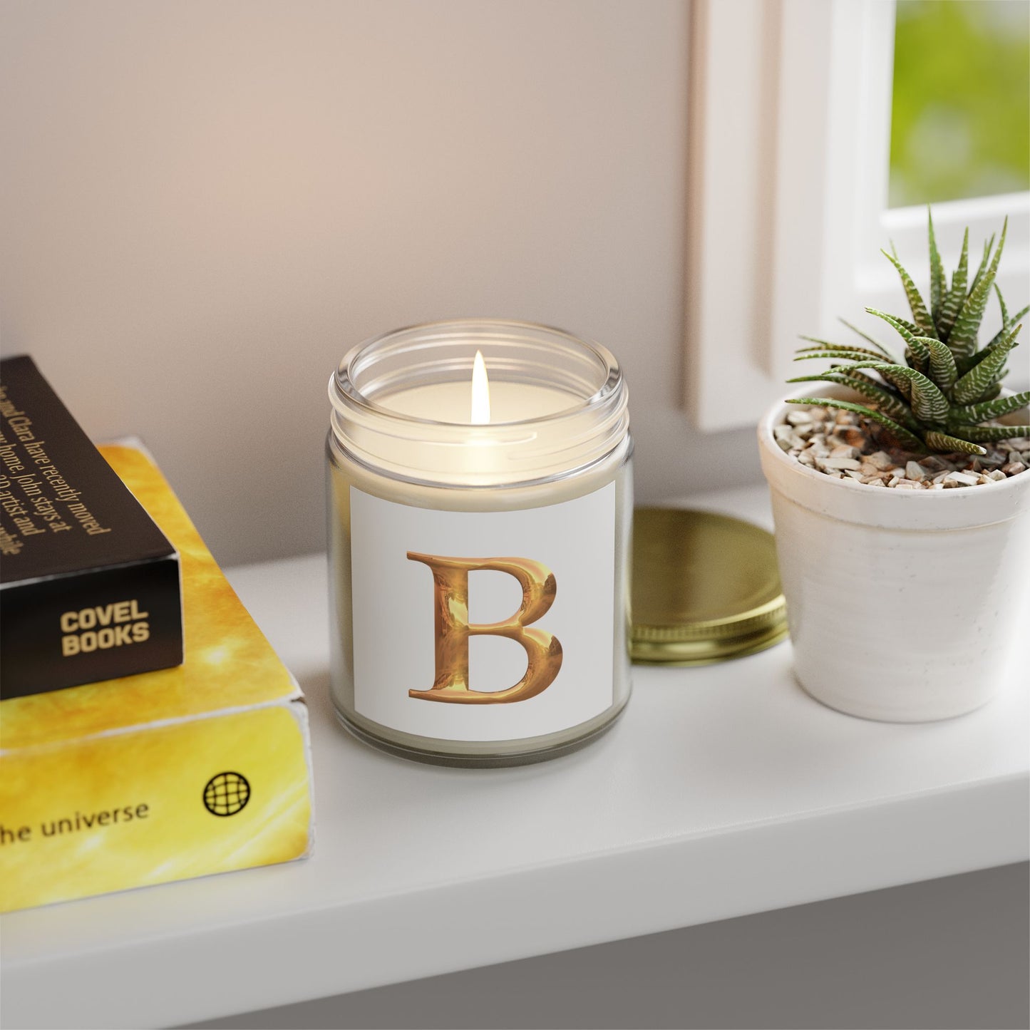 Scented Candle: Personalized Luxury Candle Gift Letter B
