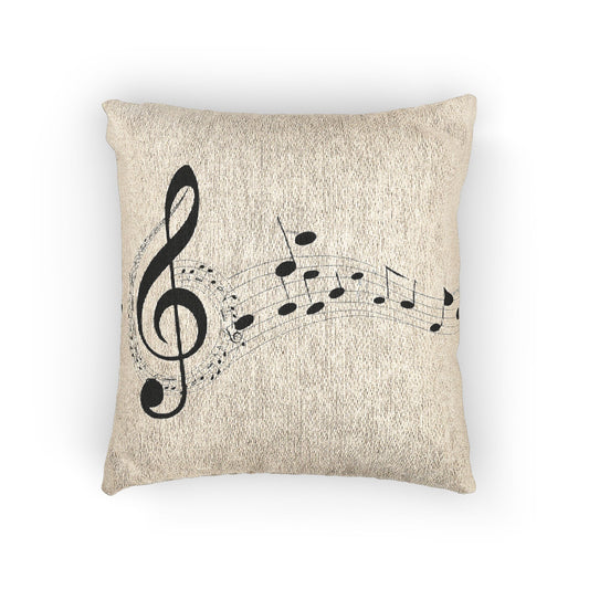 Musical Note Woven Pillow - Cozy Decor for Music Lovers