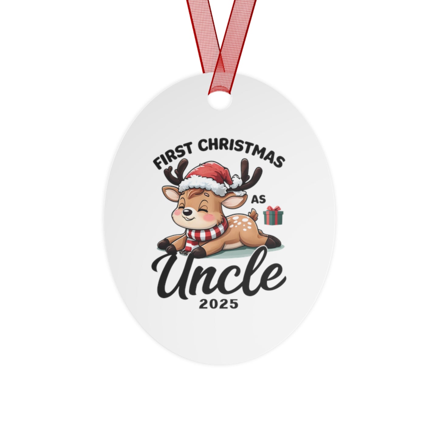 Personalized Holiday Ornaments, First Christmas as Uncle 2025, Metal Tree Decorations, Keepsake Gifts, Family Celebrations, Customized Gifts