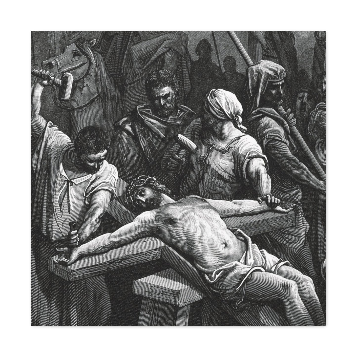Crucifixion Art Matte Canvas Print – Stretched Religious Wall Decor