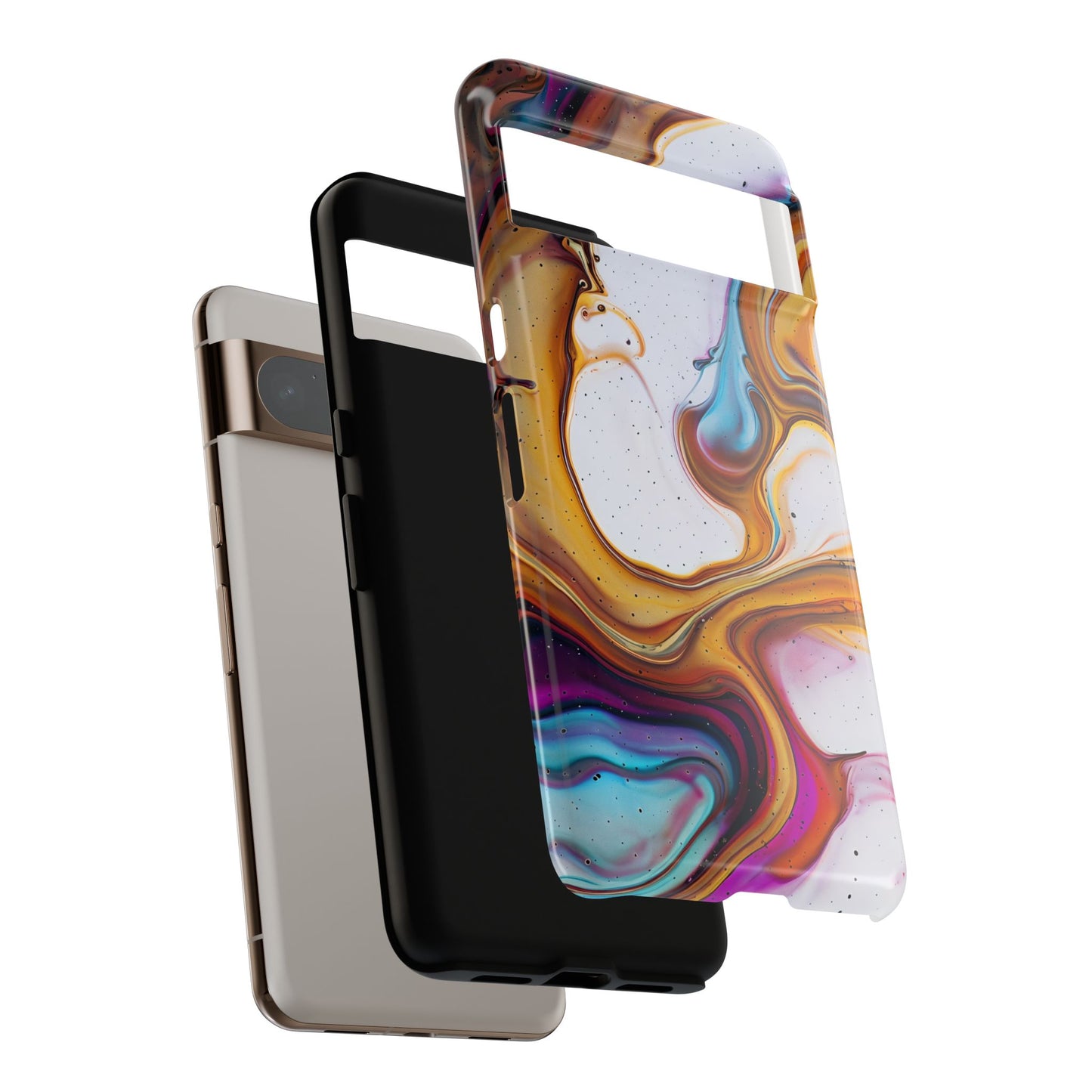 Artistic Phone Case, Tough Cases with Colorful Marble Design