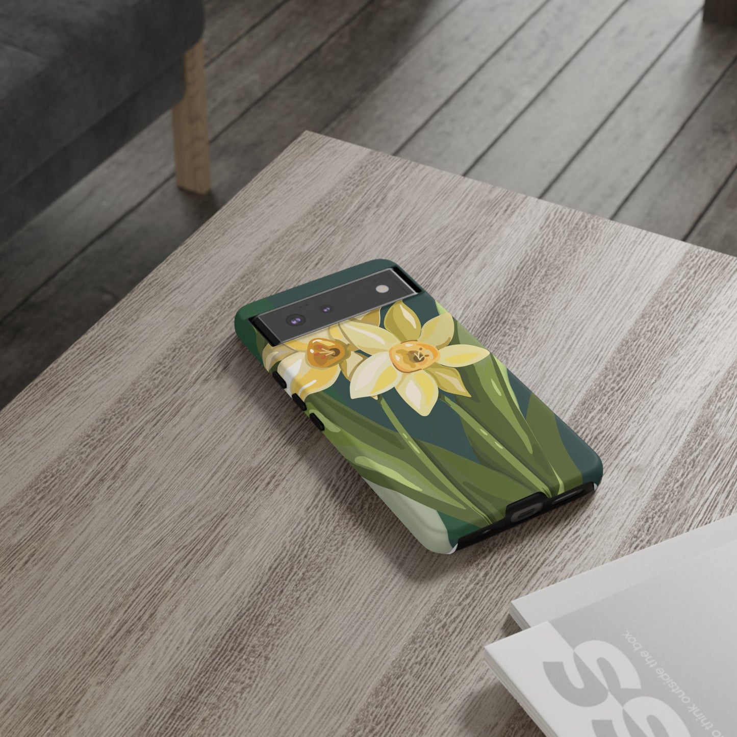 Floral Phone Case - Yellow Daffodil Design, Tough Phone Cover, Spring Decor, Floral Gift, Nature-Inspired Accessories