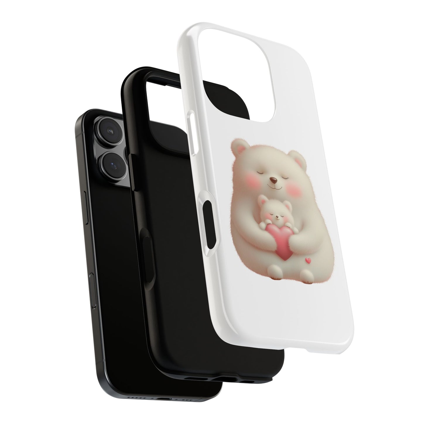 Cute Bear Phone Case, Tough Cases, Animal Lover Gift, Kids Accessories, Mother’s Day, Heartwarming Design