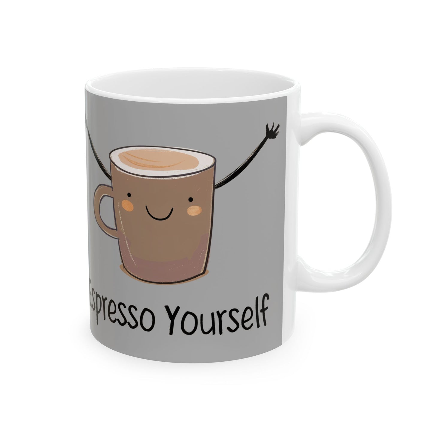 Espresso Yourself Funny Coffee Mug — Cute High-Five Coffee Cups (11oz & 15oz)
