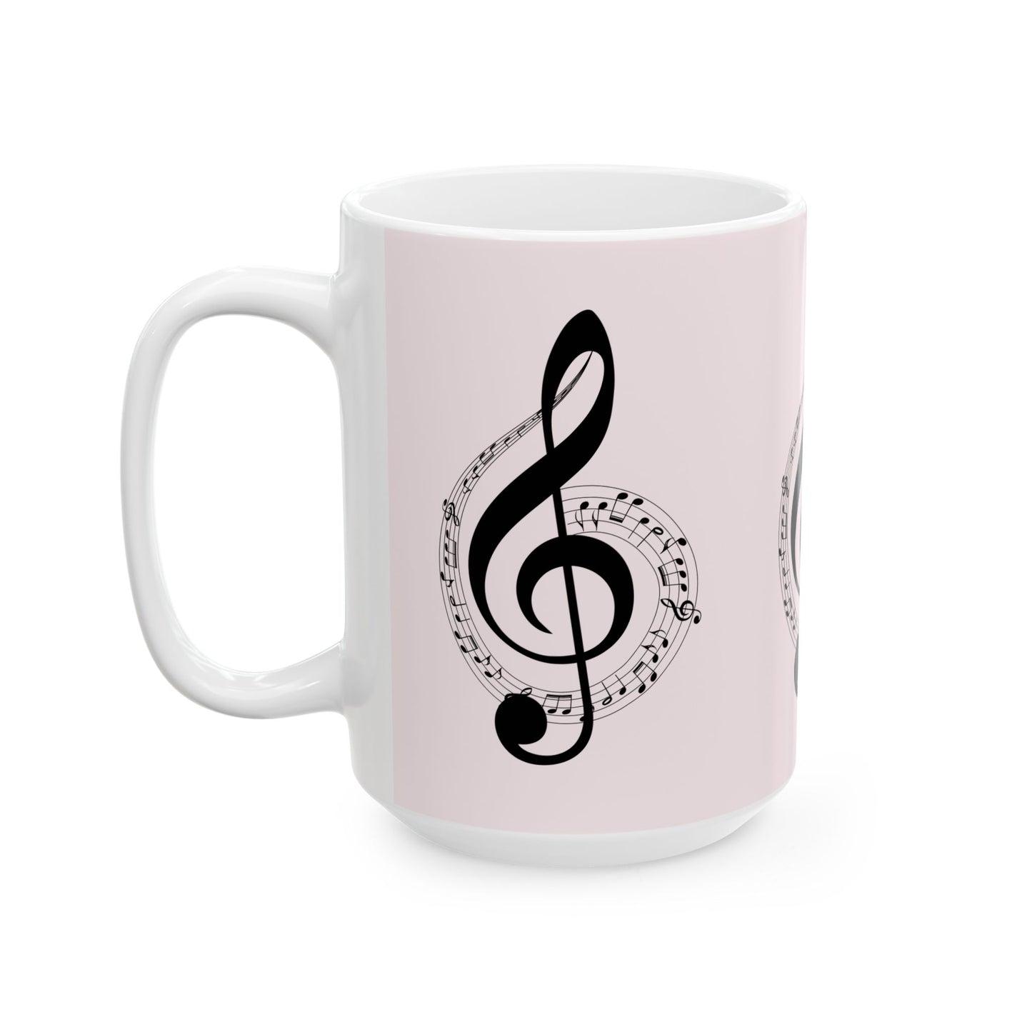 Musical Treble Clef Ceramic Mug — Sheet Music Coffee Cup (11oz & 15oz)