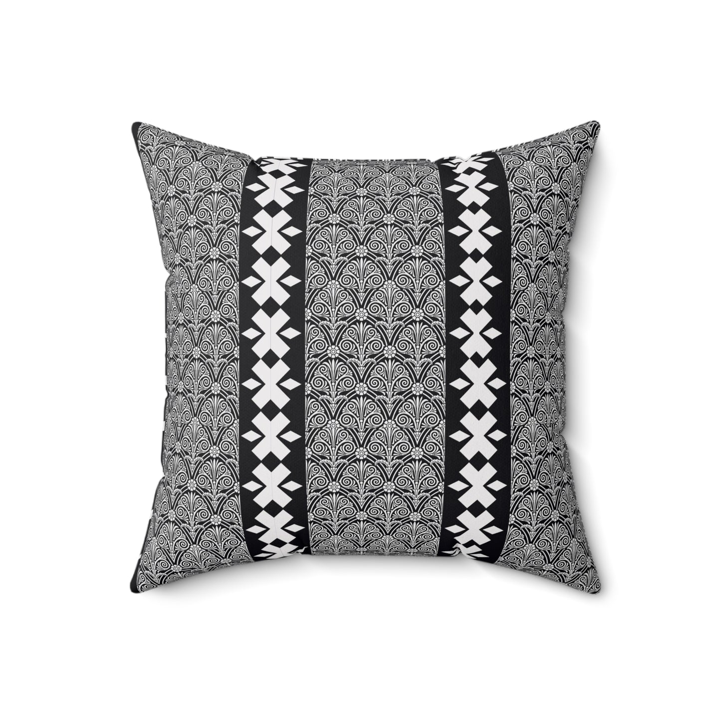 Bohemian Boho Square Pillow with Geometric Print, Cushion for Home Decor, Living Room Accent, Stylish Throw Pillow, Gift for Her