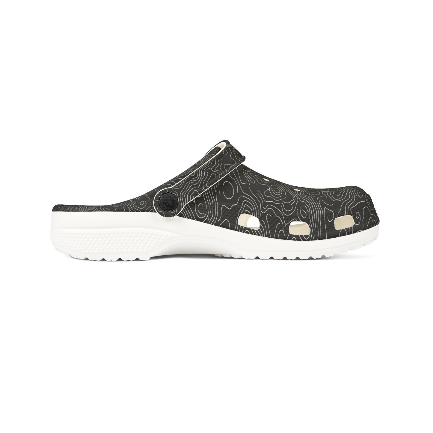 EVA Foam Clogs — Lightweight Black Swirl Slip‑On Shoes