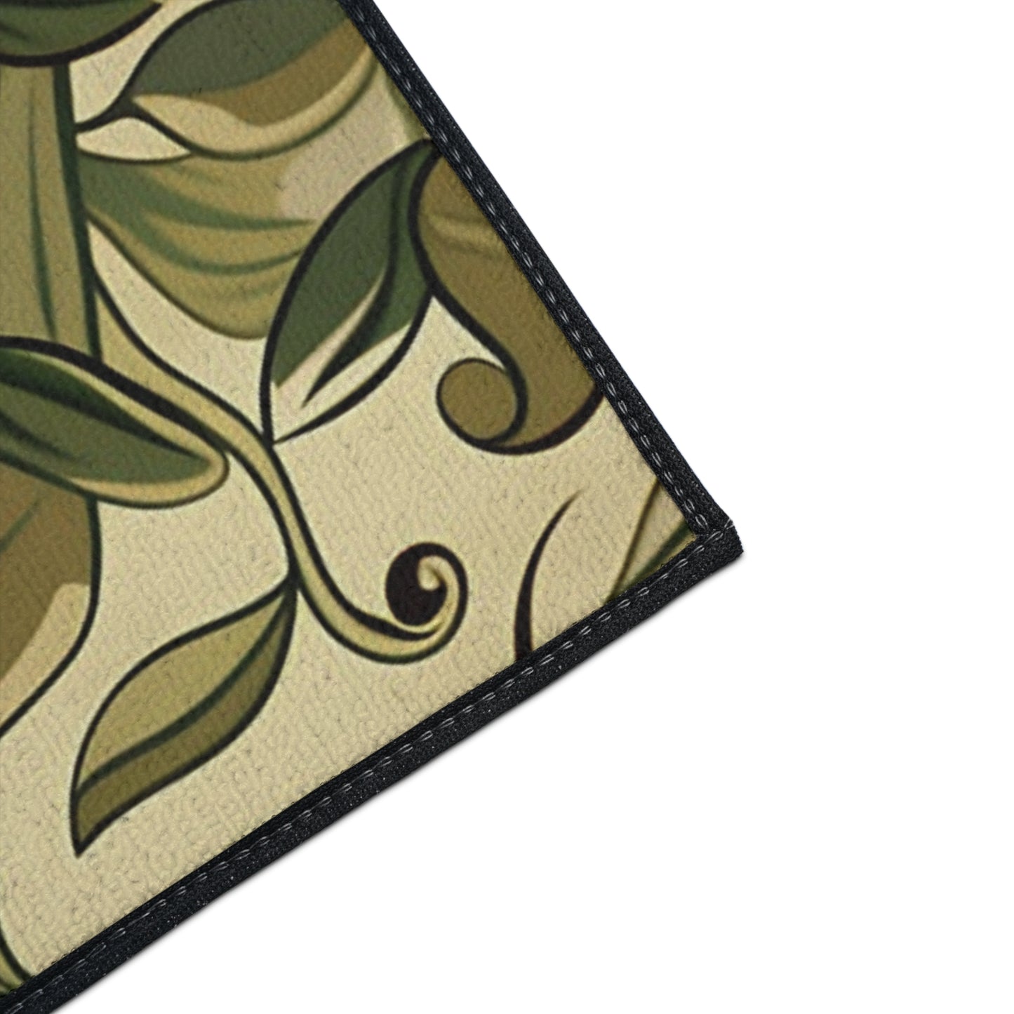 Floral Vine Heavy-Duty Floor Mat — Vintage Botanical Entrance Rug