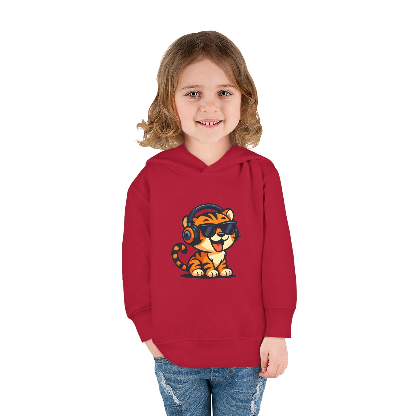Toddler Cool Cat Fleece Hoodie - Fun Kids Apparel for Playtime, Birthday Gift, Nursery, Casual Wear, Music Lovers