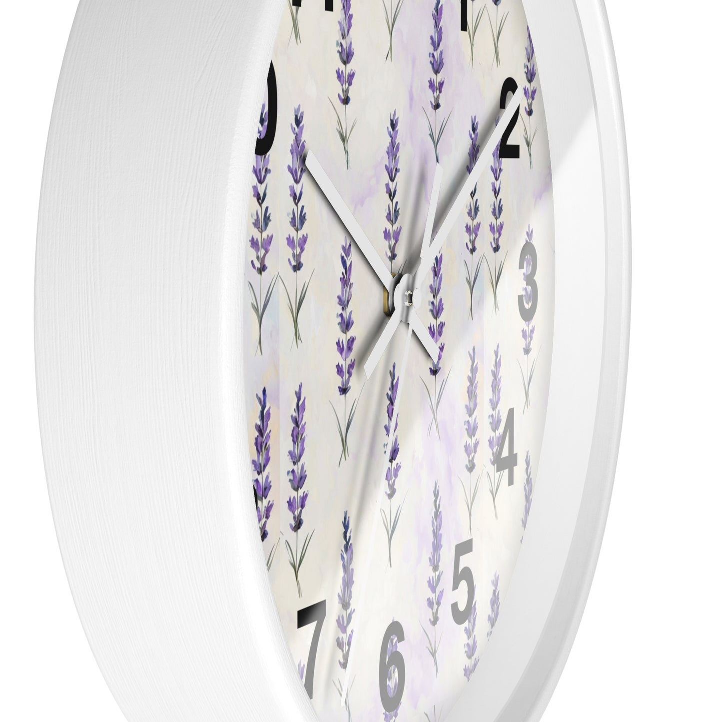 Lavender Sprig Wall Clock — Botanical Floral Clock for Kitchen, Bedroom & Living Room