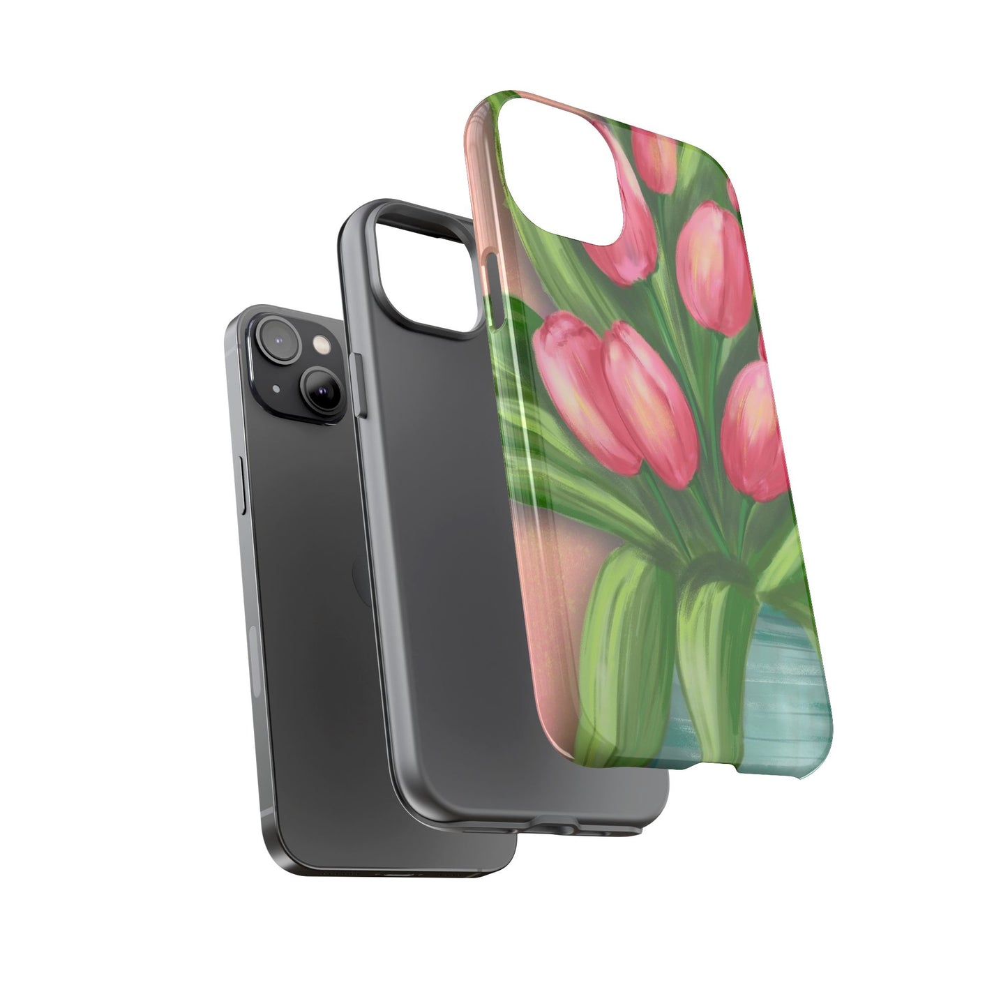 Floral Phone Case with Vibrant Tulips - Tough Cases for Garden Lovers, Spring Gifts, Nature Enthusiasts, Unique Gadget Accessories, [...]