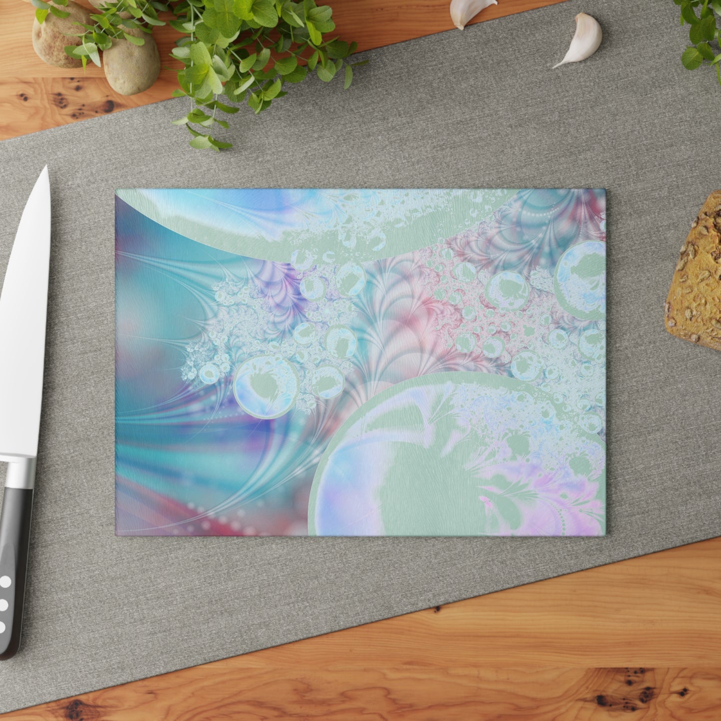 Elegant Glass Cutting Board with Abstract Design, Kitchen Decor, Unique Gift Idea, Modern Home Accessories, Food Prep Essential
