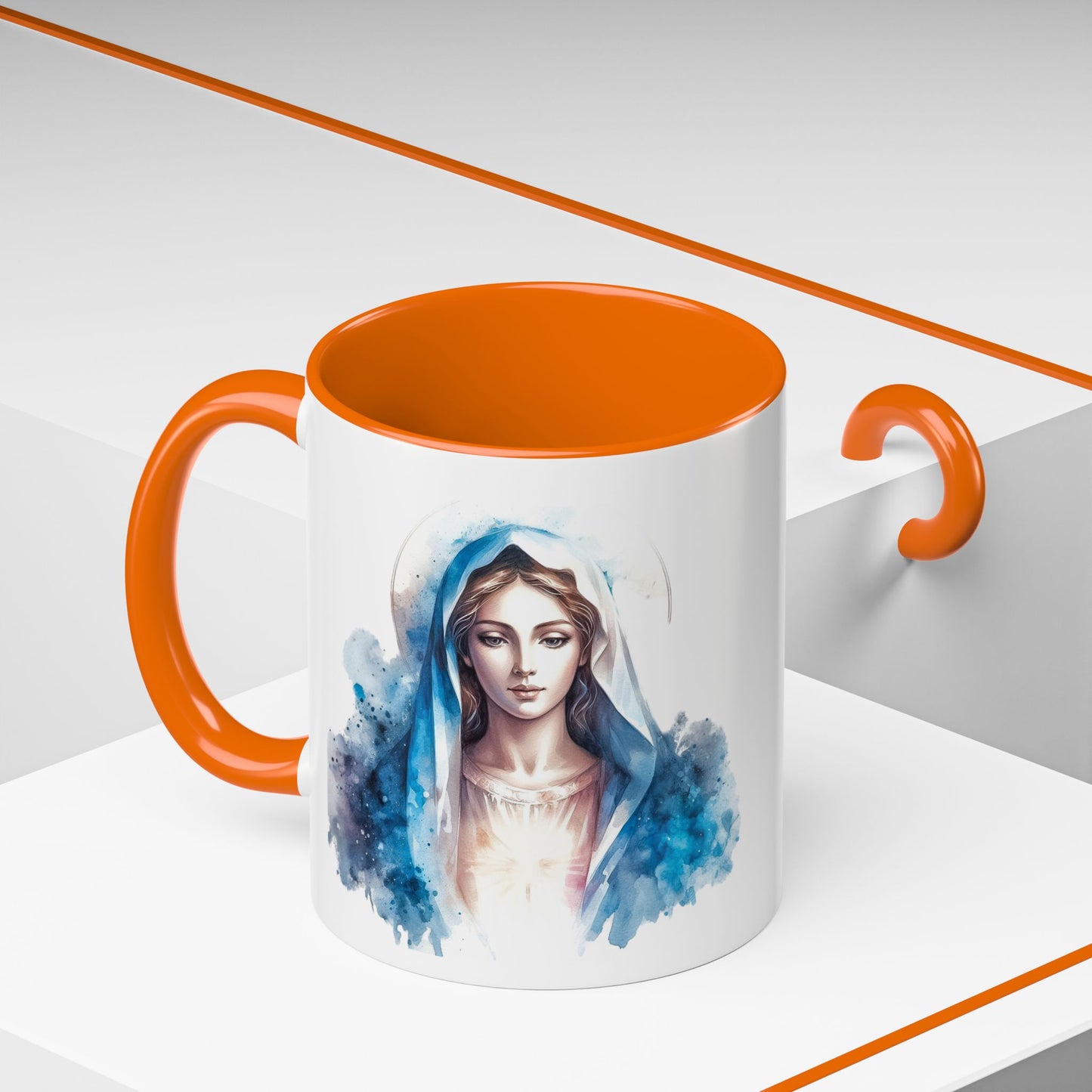 Serene Virgin Mary Coffee Mug - Spiritual Inspiration, Gift for Faith Lovers, Home Decor, Mother's Day, Religious Art