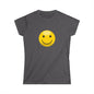 Smiley Face Women's Softstyle Tee, Casual T-Shirt, Happy Graphic Tee, Summer Shirt, Birthday Gift, Everyday Wear