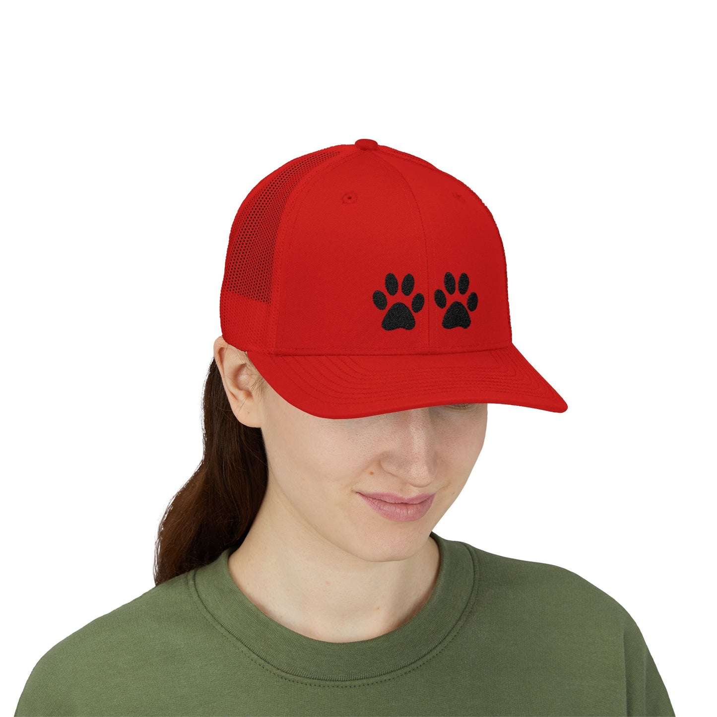 Paw Print Snapback Trucker Cap - Dog Lovers Hat, Pet Dad Gift, Adjustable Cap for Animal Lovers, Outdoor Activities, Casual Wear