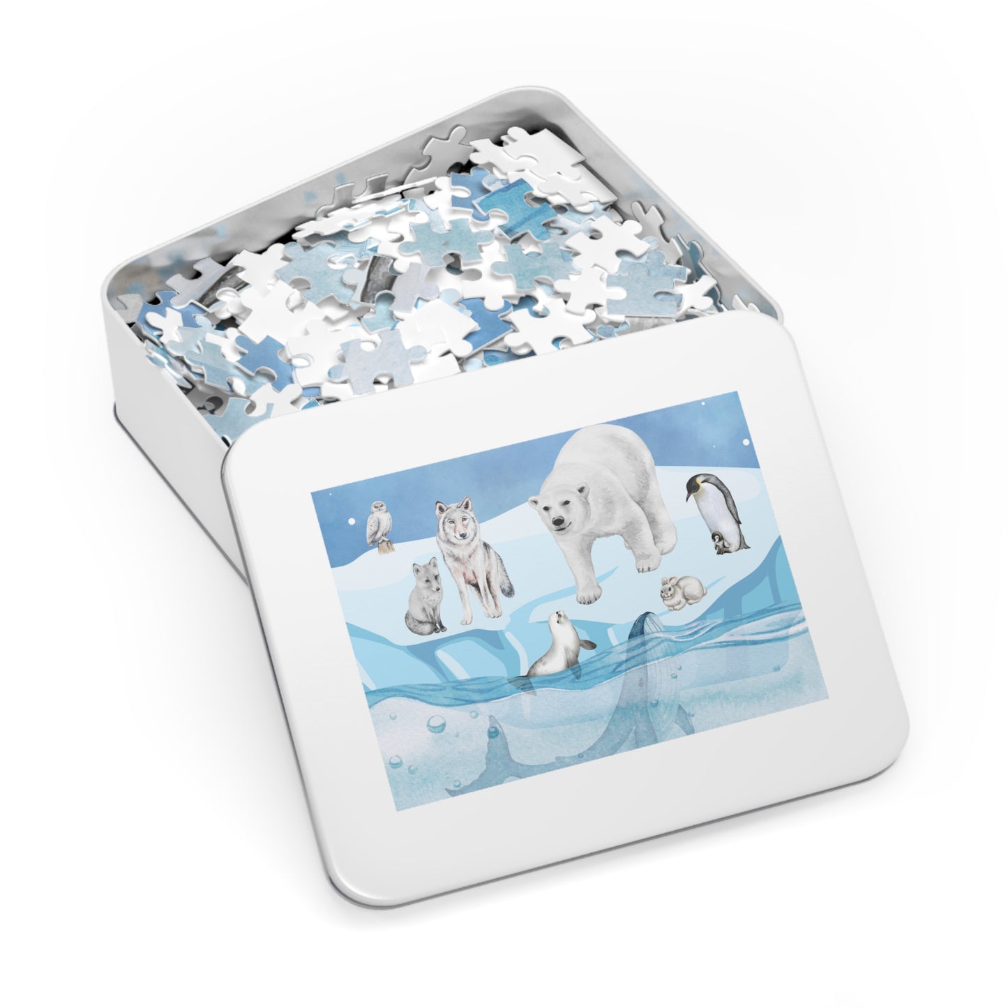 Polar Wildlife Jigsaw Puzzle, Relaxing Family Game, Educational Kids Activity, Nature Lover Gift, Arctic Animals Decor