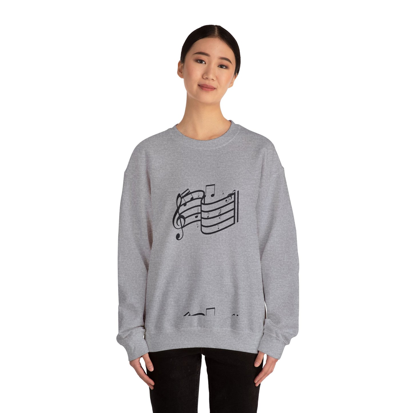 Music Notes Crewneck Sweatshirt – Minimal Sheet Music Design
