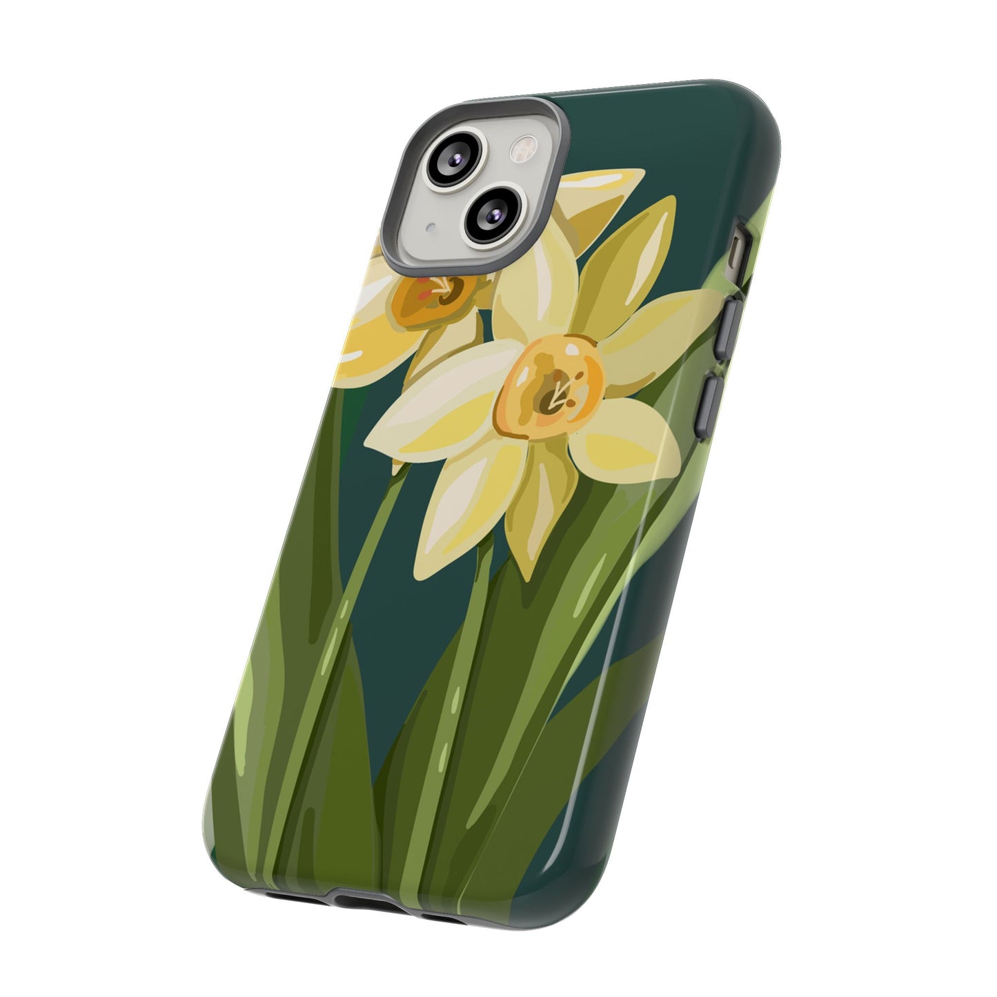 Floral Phone Case - Yellow Daffodil Design, Tough Phone Cover, Spring Decor, Floral Gift, Nature-Inspired Accessories
