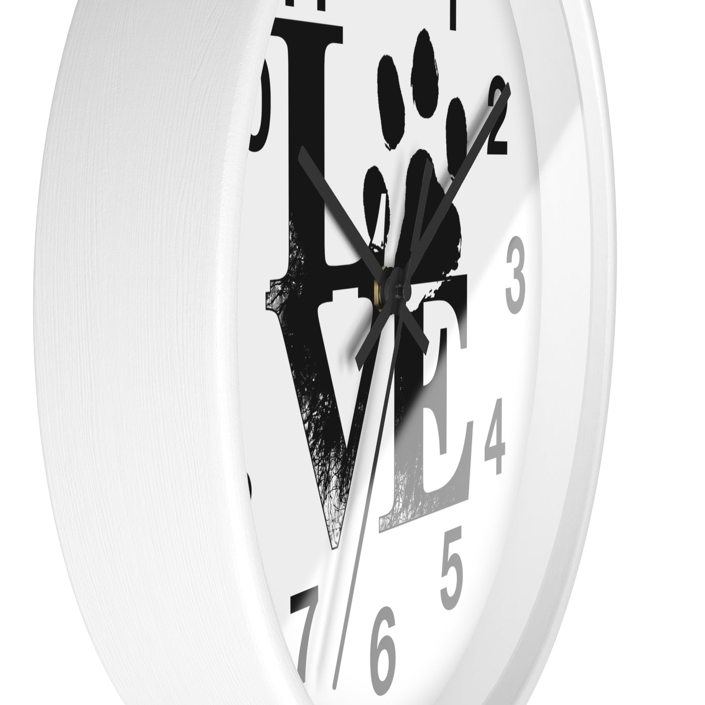 Paw Print Love Wall Clock - Pet Lover Gift, Dog Clock, Cat Decor, Animal Wall Art, Home Decor