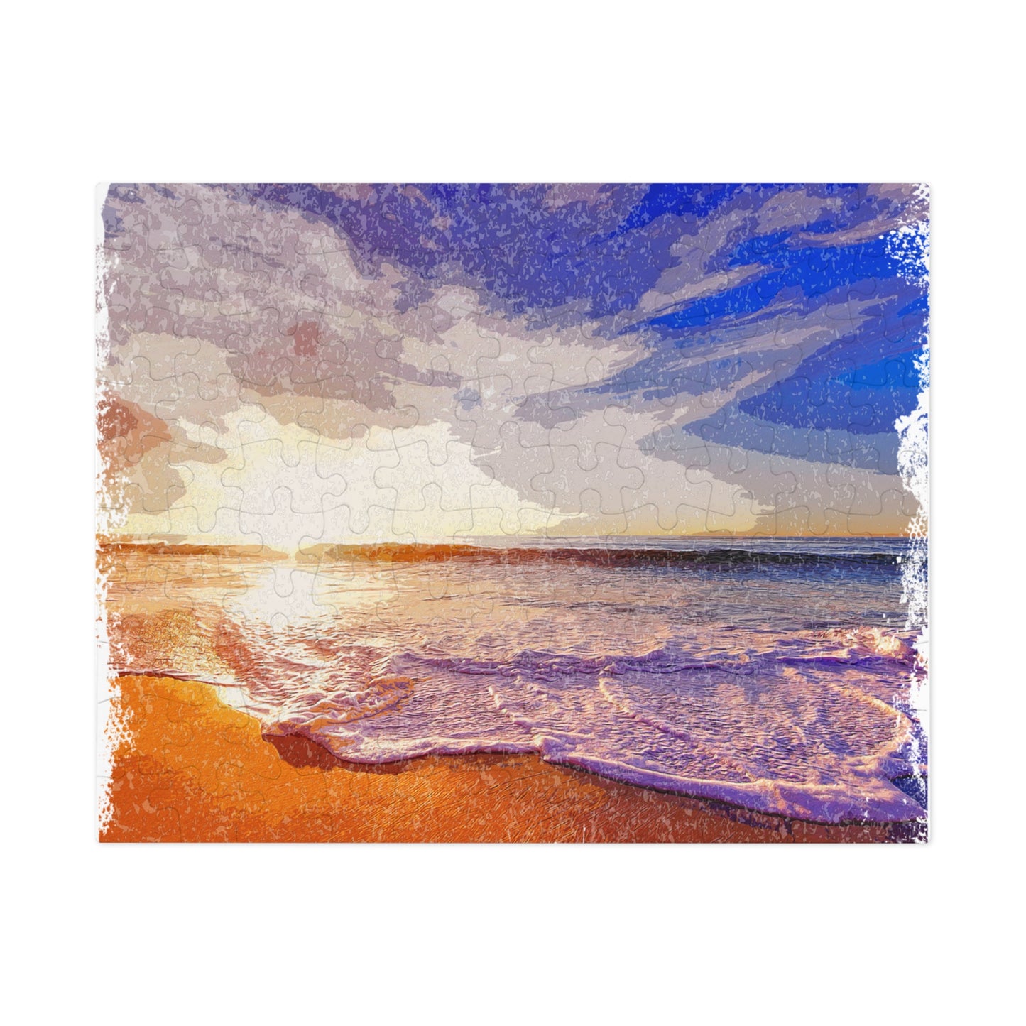 Beach Sunset Jigsaw Puzzle with Tin - Perfect for Family Nights, Gifts, Relaxation, and Home Decor
