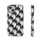 Ghost Pattern Phone Case, Cute Ghost Cell Phone Cover, Halloween Accessory, Spooky Gift, Black and White Phone Case