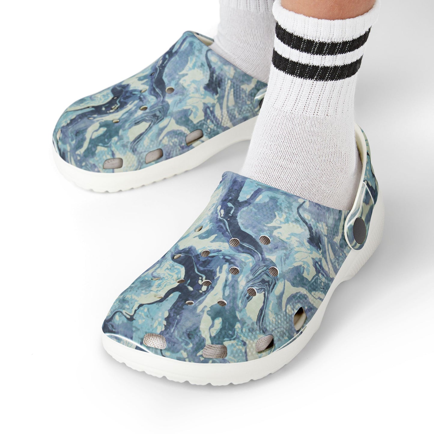 Kid's Marble Pattern EVA Foam Clogs, Lightweight Summer Footwear, Perfect for Playdates, Beach Days, and Family Outings