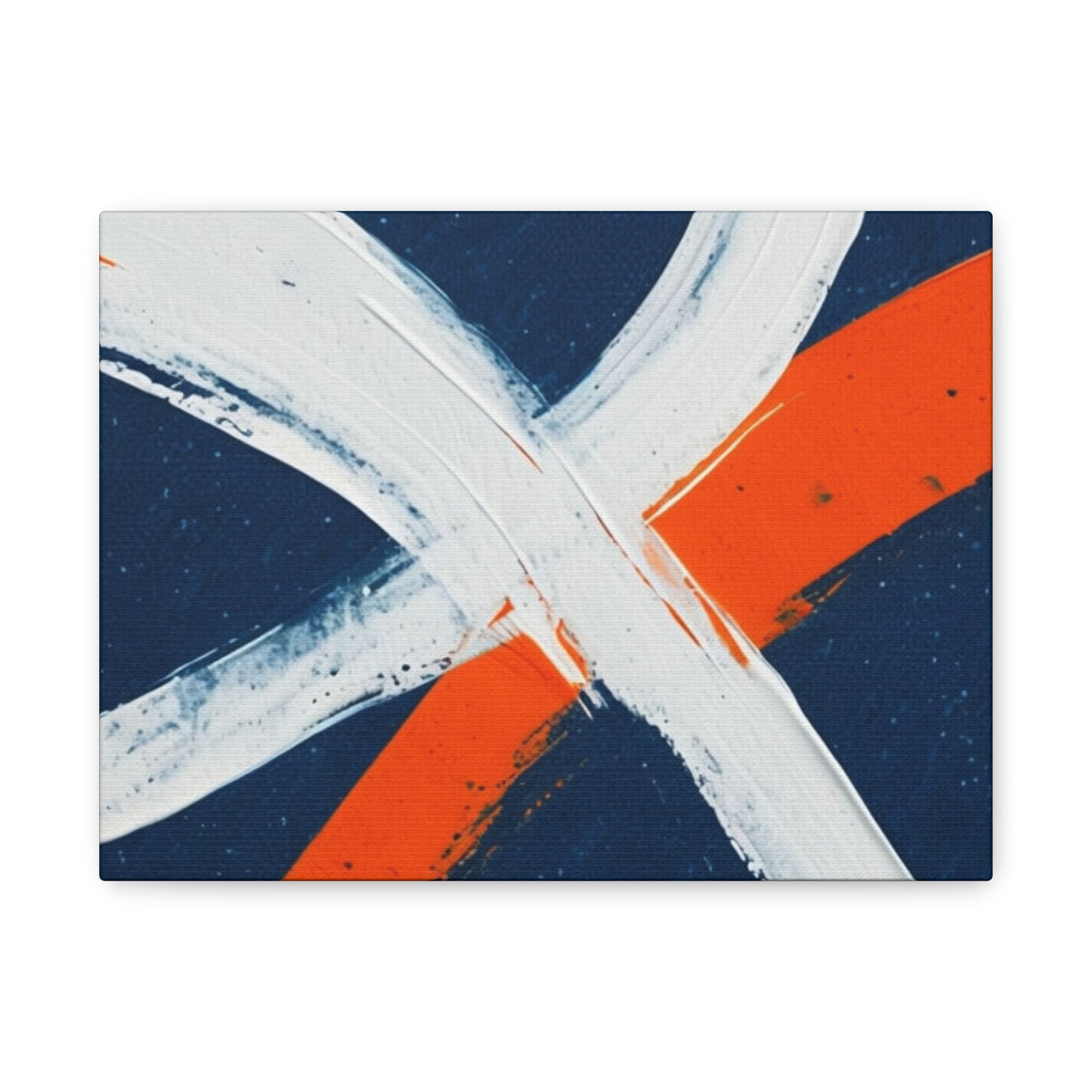 Abstract Navy & Orange Brushstroke Canvas
