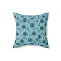 Blue Floral Decorative Pillow, Cozy Couch Accent, Home Decor, Gift for Her, Boho Throw Pillow