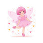 Pink Fairy Girl Kiss-Cut Sticker — Cute Anime Fairy Décor for Laptops & Journals
