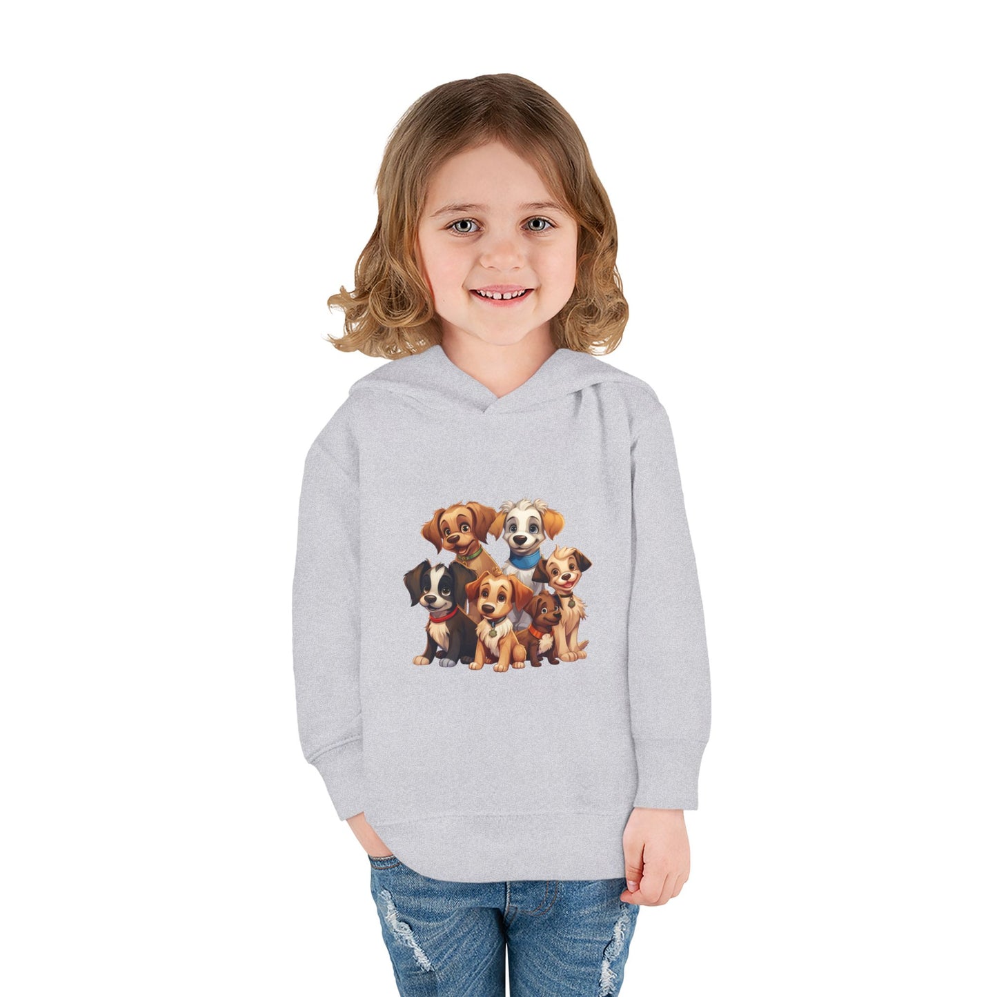 Adorable Puppy Print Toddler Hoodie, Cute Kids Fleece Pullover, Dog Lover Gift, Warm Hoodie for Boys & Girls, Pet Themed Clothes