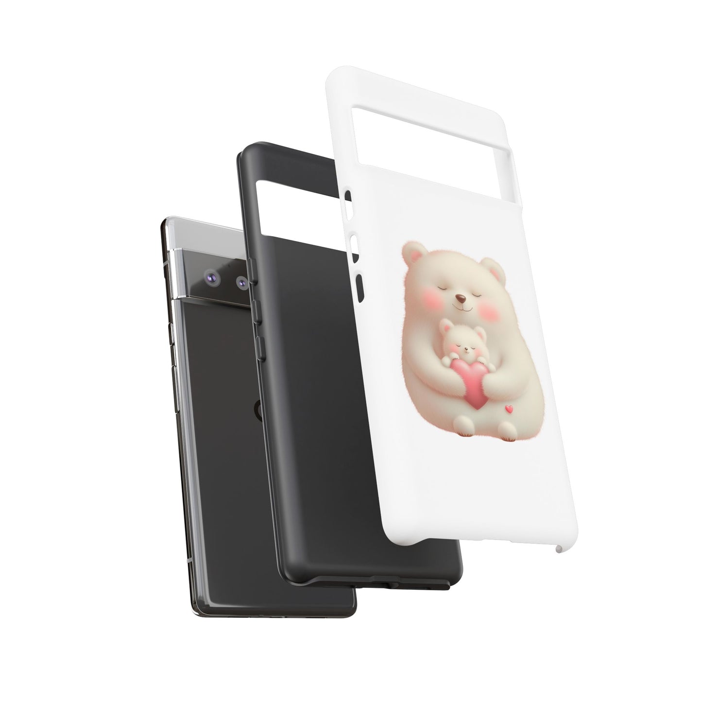 Cute Bear Phone Case, Tough Cases, Animal Lover Gift, Kids Accessories, Mother’s Day, Heartwarming Design