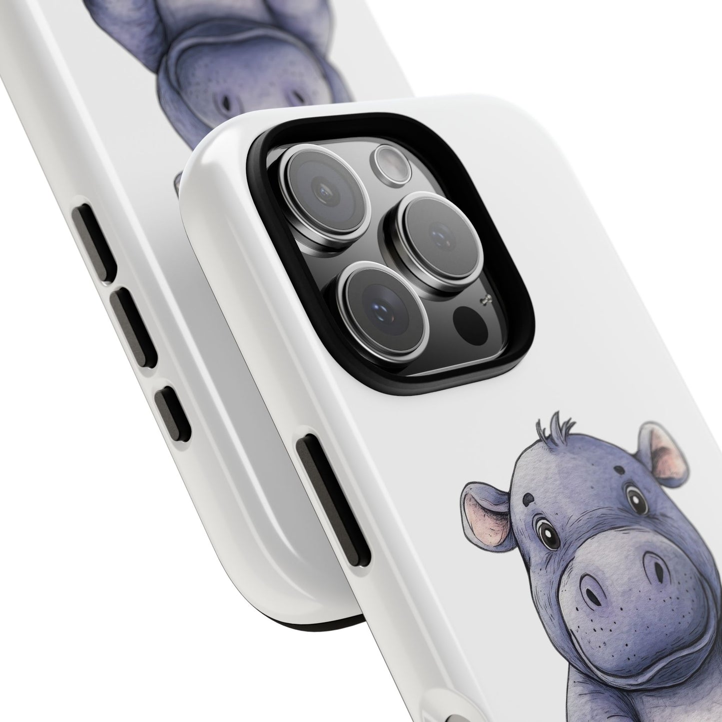 Cute Hippo Phone Case, Unique Tough Cases, Animal Lover Gift, Cute Animal Design, Baby Animal Phone Accessory