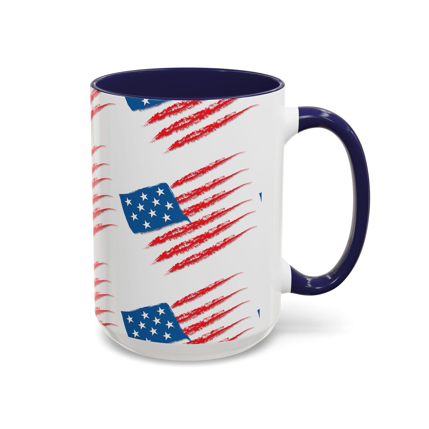 Patriotic Accent Coffee Mug | USA Flag Design, Perfect Gift for Veterans & Independence Day, Coffee Lover's Merchandise, Red White [...]