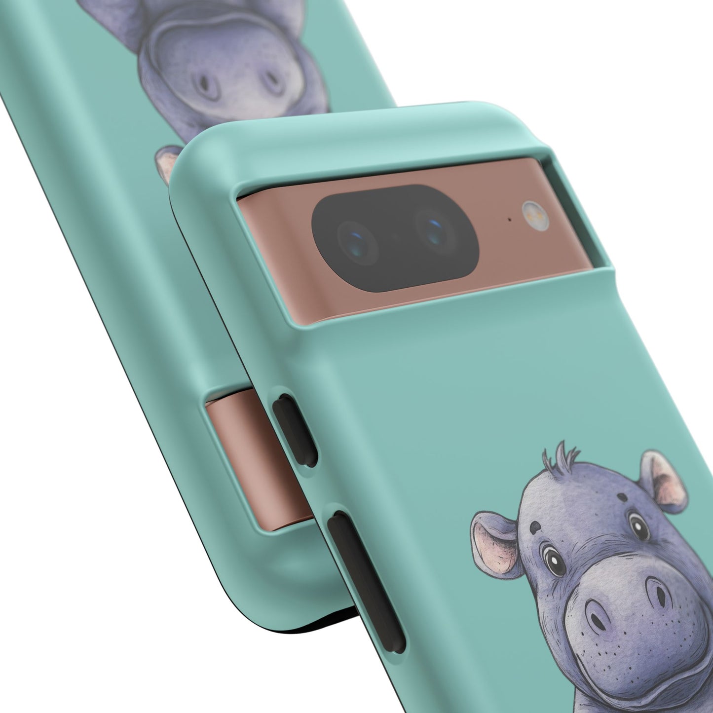 Cute Hippo Phone Case, Tough Phone Cover, Fun Animal Case, Gift for Kids, Cute Decor, Birthday Present