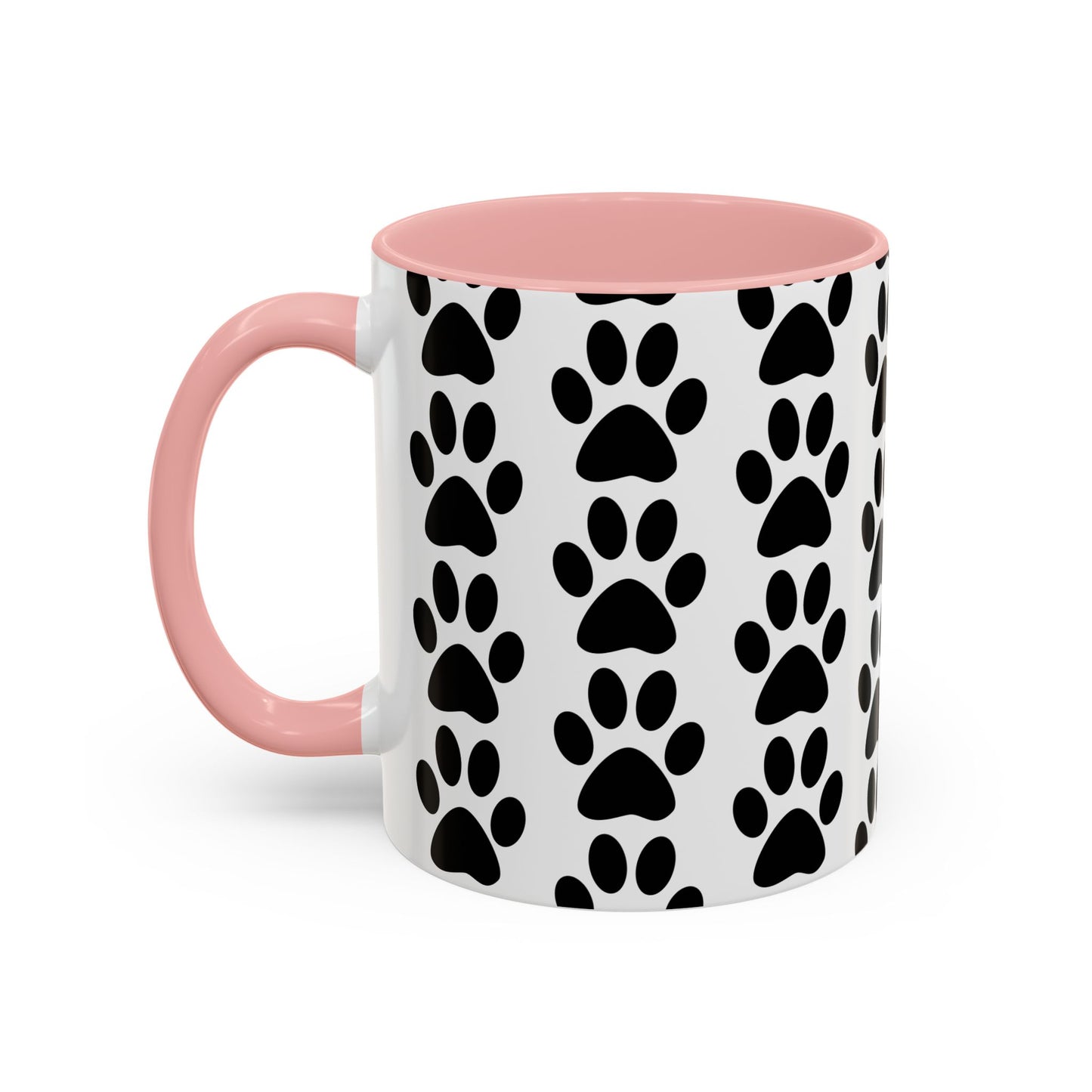Paw Print Accent Coffee Mug - Dog Lover Gift, Black and White Pet Mug, Cute Animal Decor, Personalized Pet Owner Present, Coffee Tea Cup