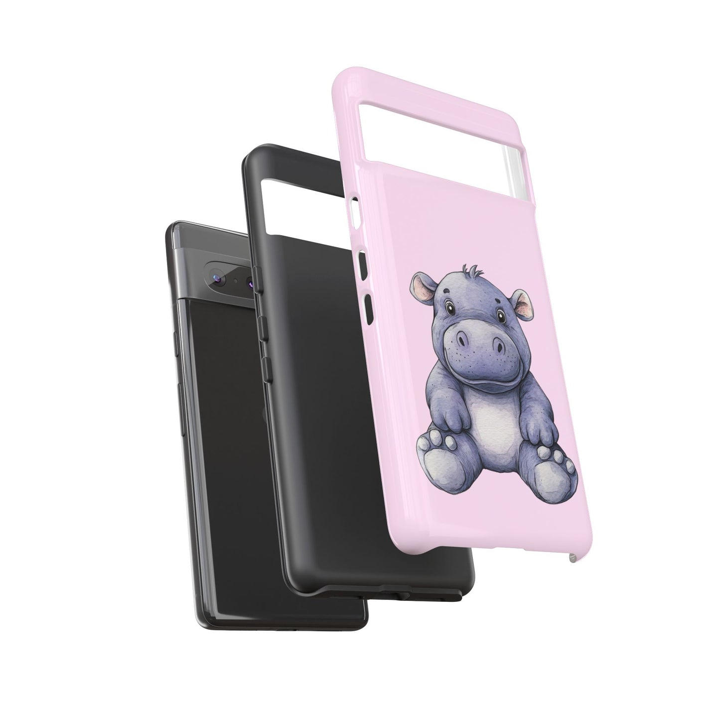 Cute Hippo Phone Case - Tough Cases, Animal Phone Cover, Kawaii Accessories, Gifts for Kids, Unique Tech Gear