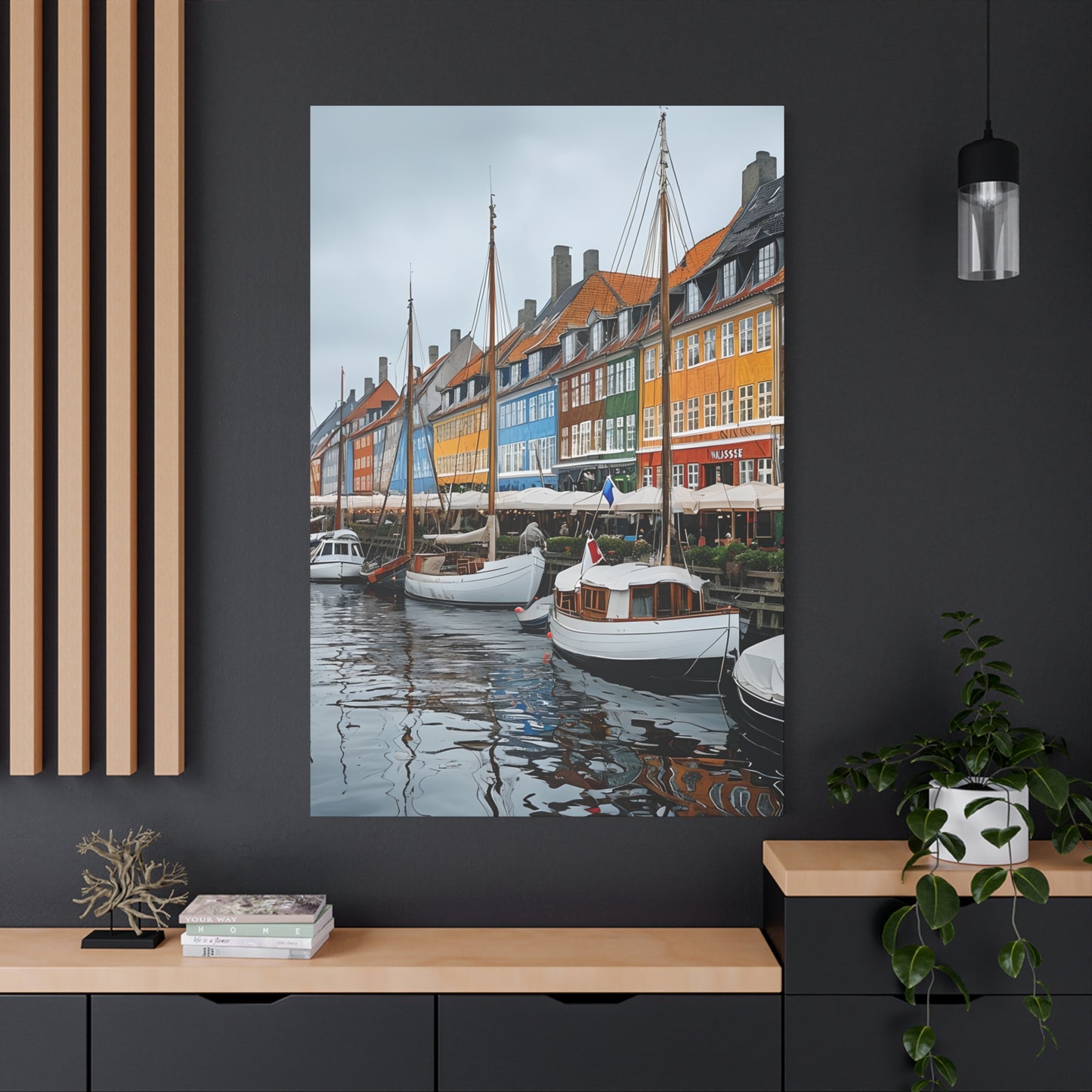 Coastal Canvas Print, Vibrant Harbor Art, Nautical Home Decor, Gift for Sailors, Maritime Wall Art