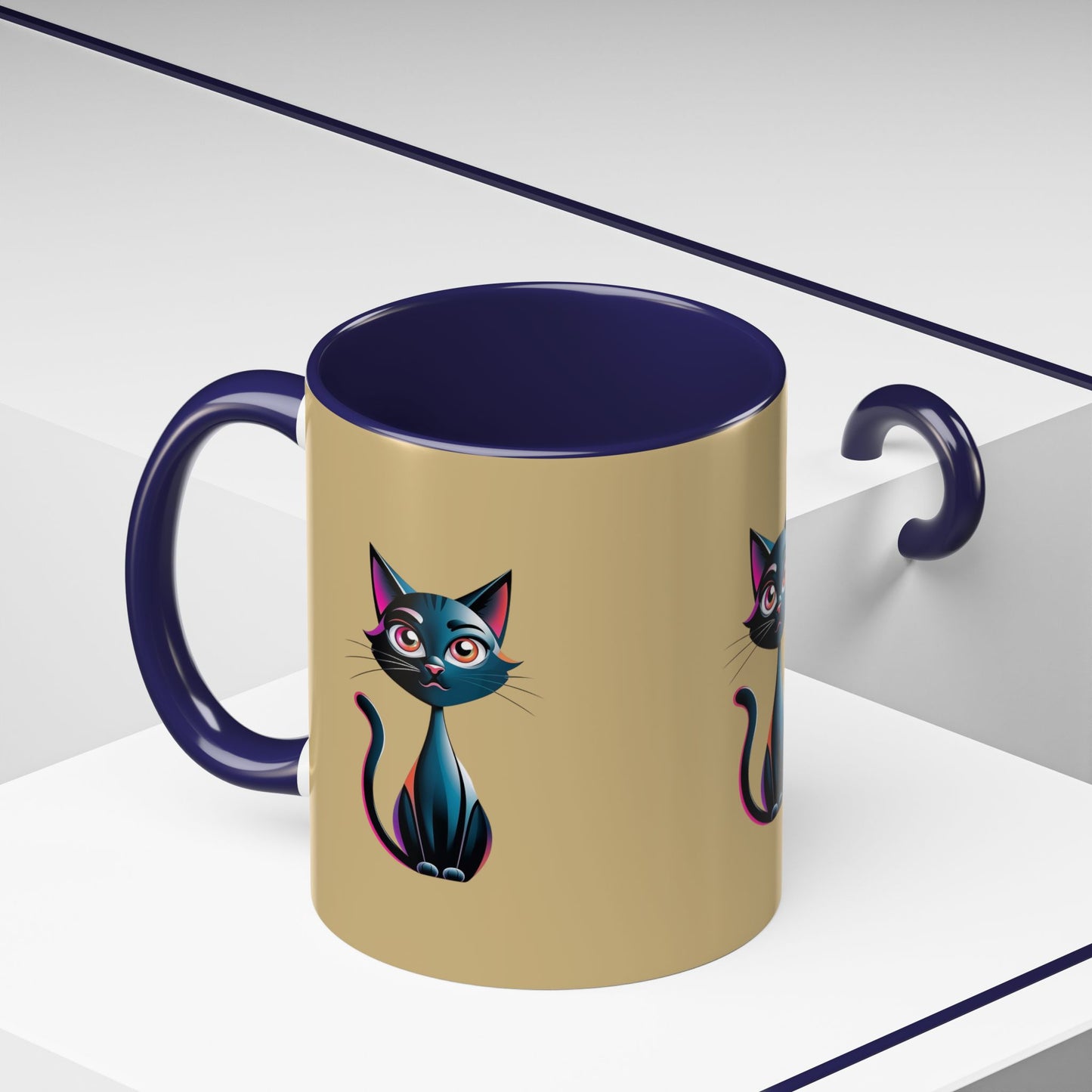 Cute Cat Accent Coffee Mug - Perfect for Cat Lovers, Gift for Birthdays, Home Decor, Animal Enthusiasts, Fun Kitchenware