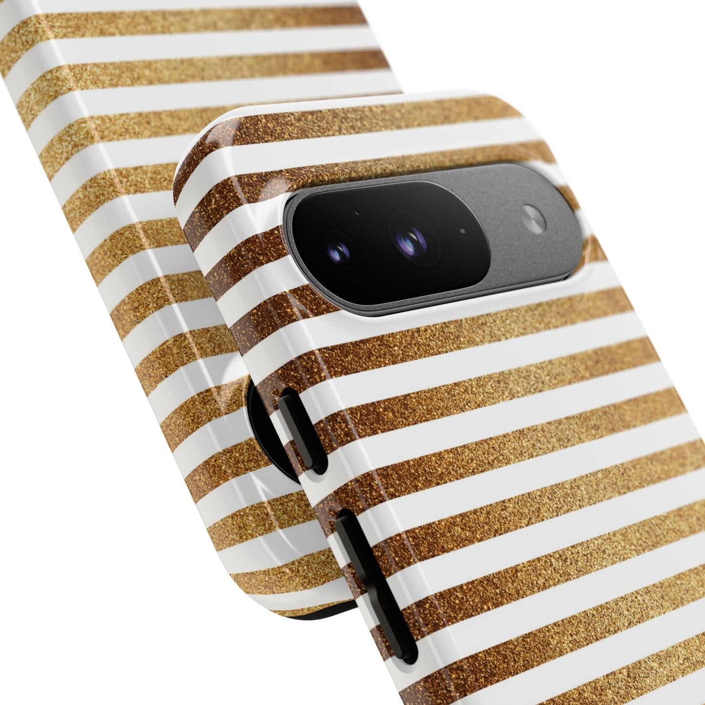 Glamorous Gold Striped Phone Case | Tough Cases, Stylish Phone Cover, Chic Accessories, Gift for Her, Fashionable Tech