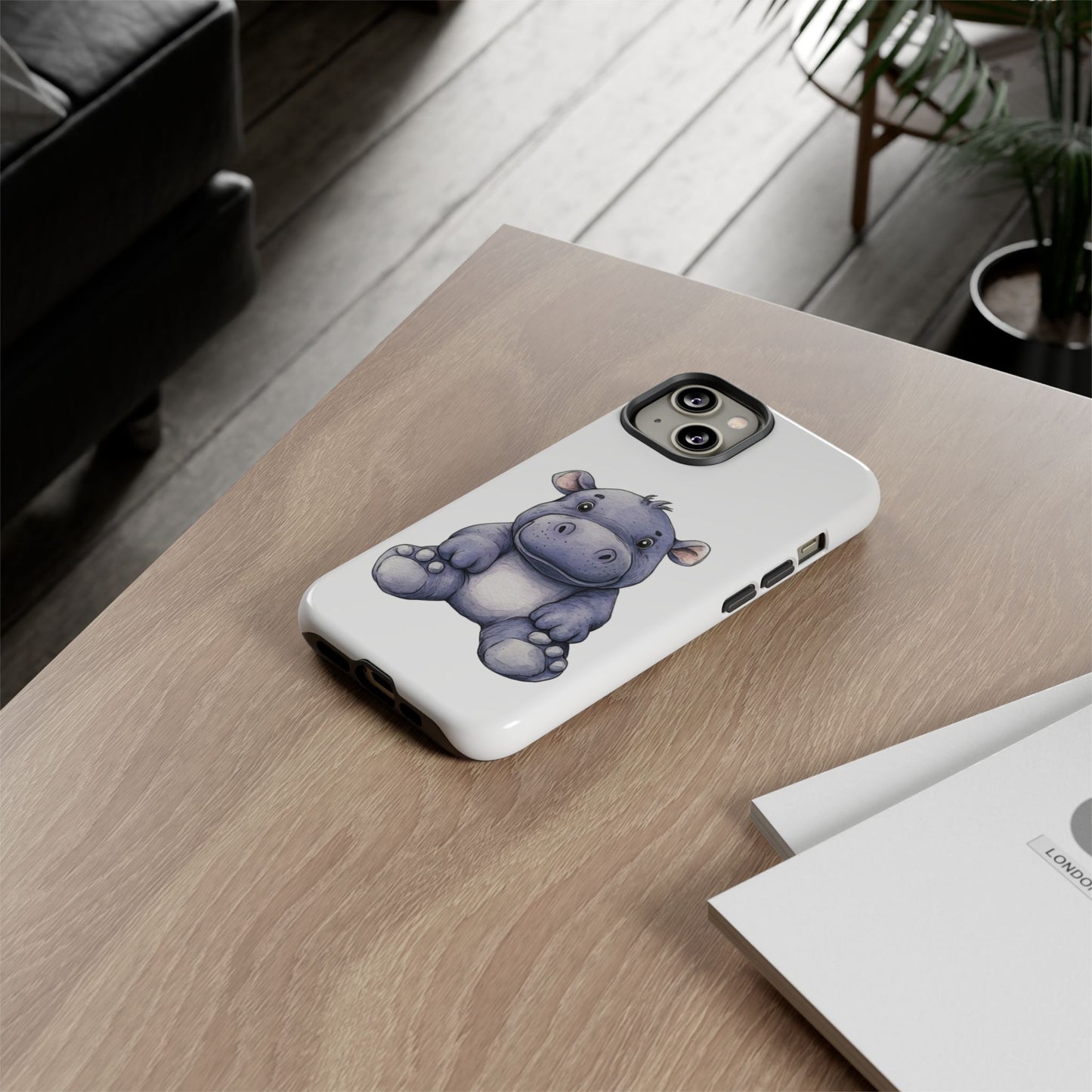 Cute Hippo Phone Case, Unique Tough Cases, Animal Lover Gift, Cute Animal Design, Baby Animal Phone Accessory