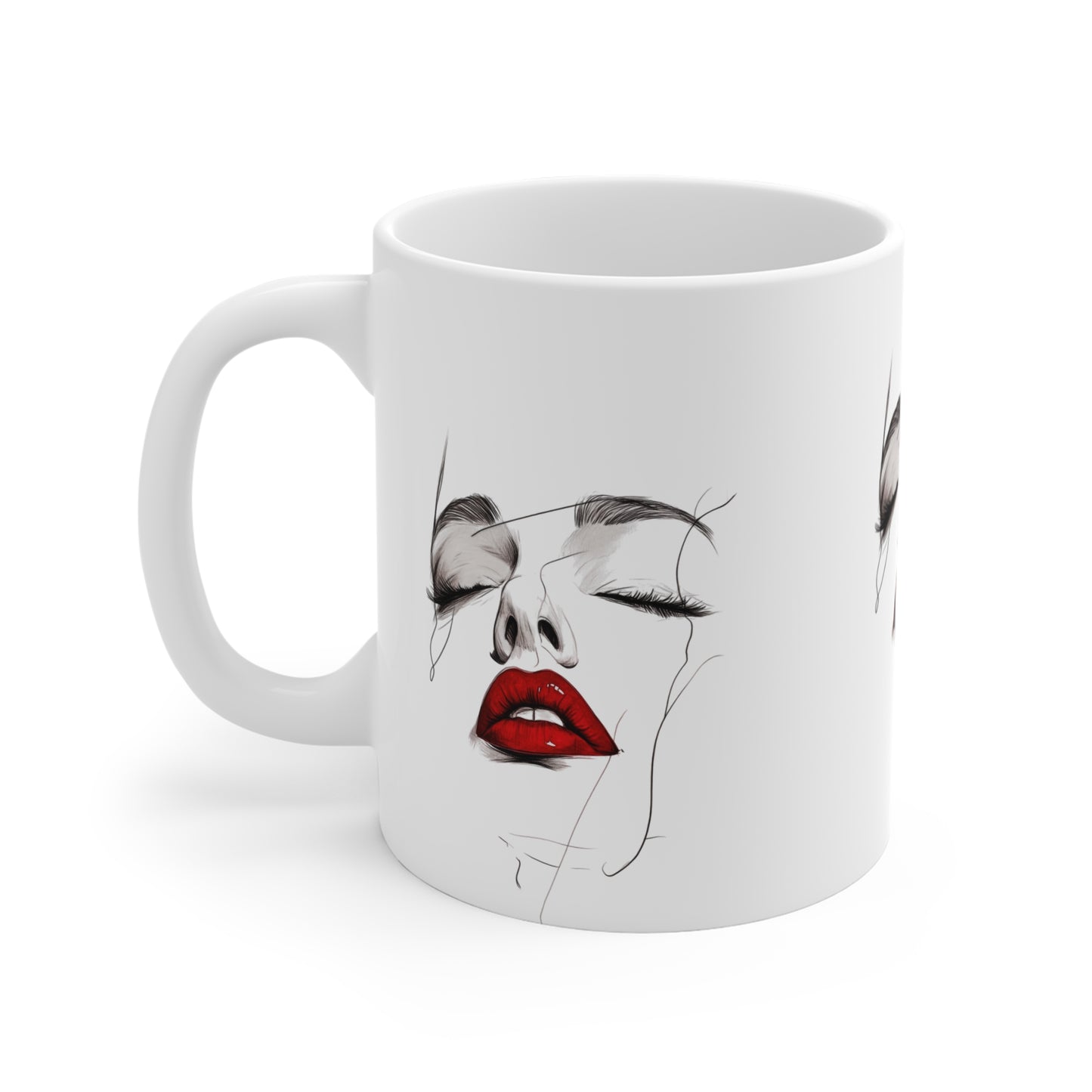 Elegant Art Mug, Coffee Cup for Art Lovers, Unique Gift for Her, Modern Aesthetic, Birthday, Inspirational Design