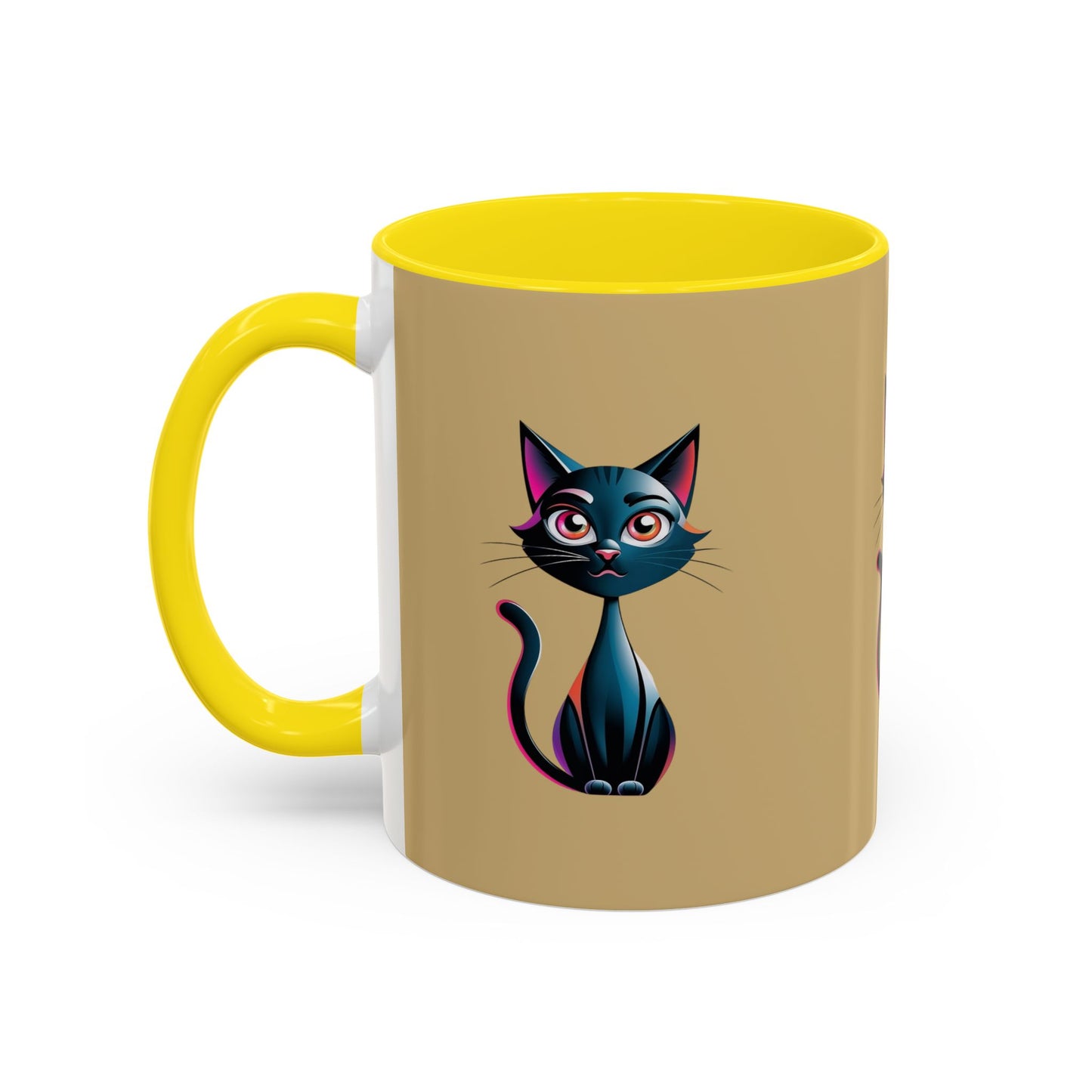 Cute Cat Accent Coffee Mug - Perfect for Cat Lovers, Gift for Birthdays, Home Decor, Animal Enthusiasts, Fun Kitchenware
