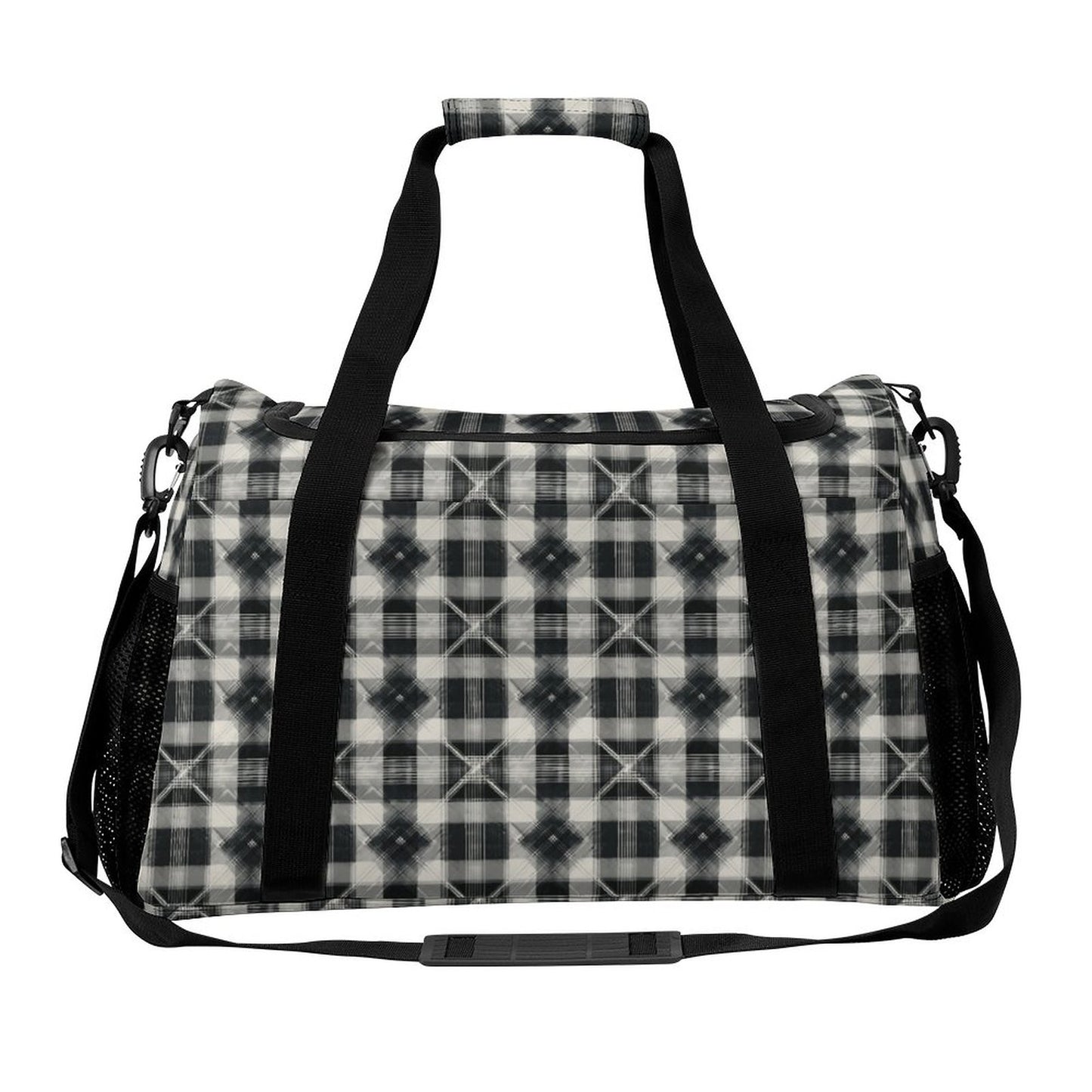 Travel Duffel Bag - Black and White