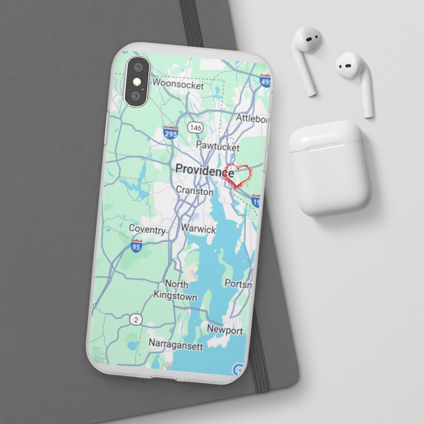 Providence Heart Map Phone Case - Custom Flexible Smartphone Protector, Gift for Her, Map Lover's Accessory, Personalized Case, Travel [...]